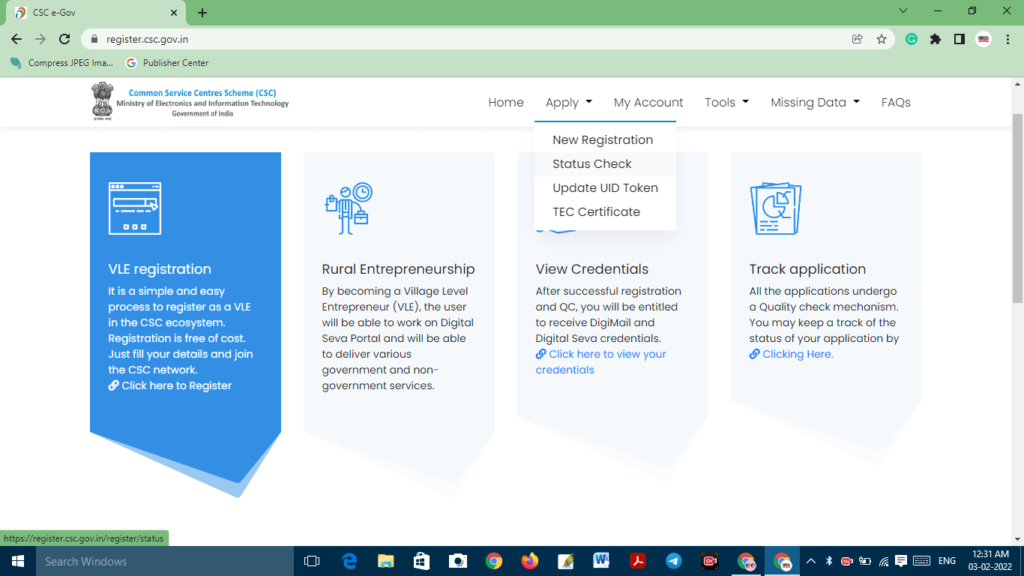 Check CSC Application Status Online