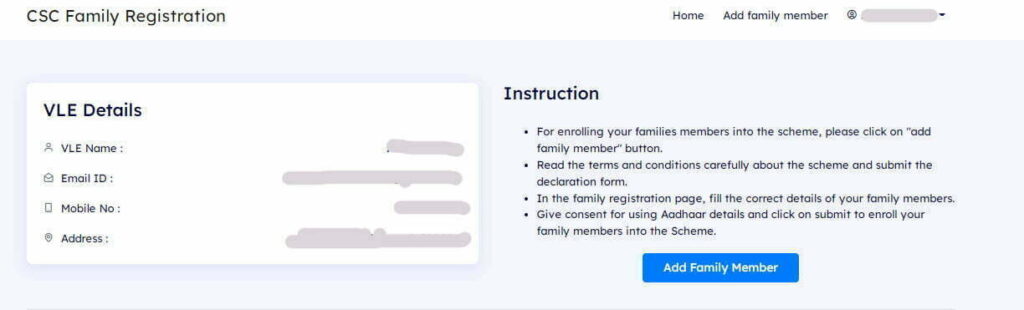 CSC Family Registration 