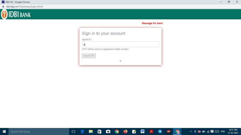 CSC IDBI Login