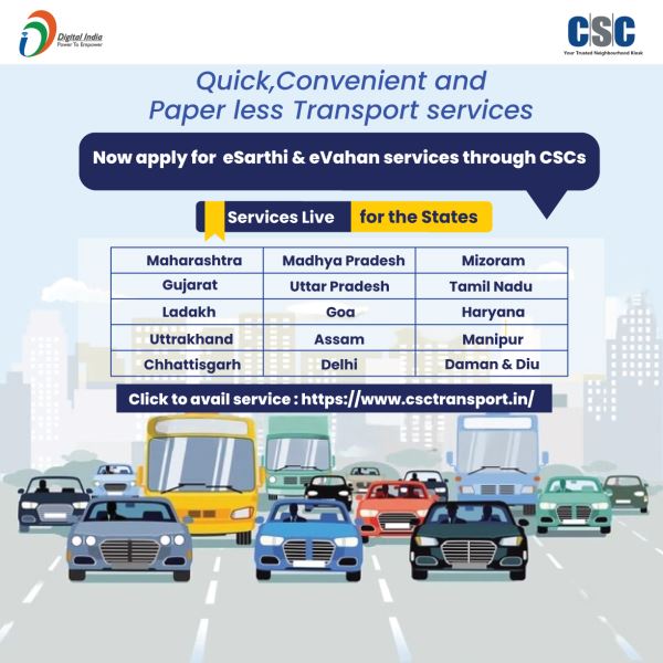 eSarthi and eVahan Services CSC