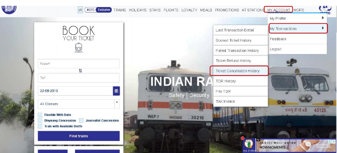 CSC IRCTC Ticket Cancellation