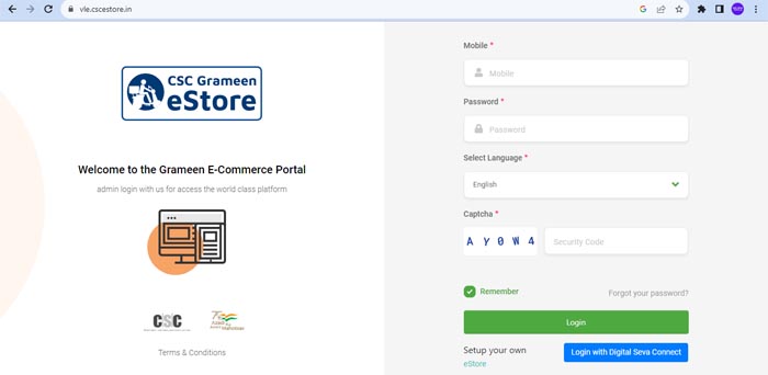 CSC Grameen eStore Registration