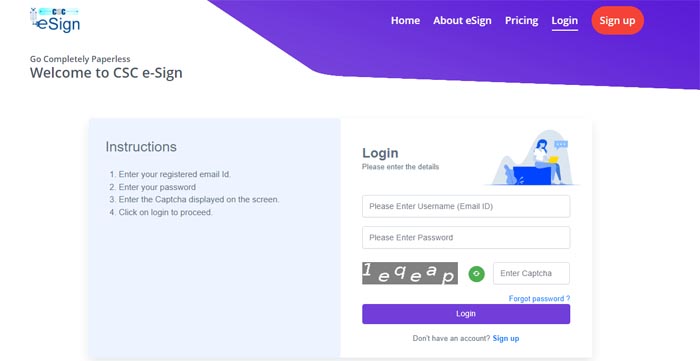 CSC eSign Login