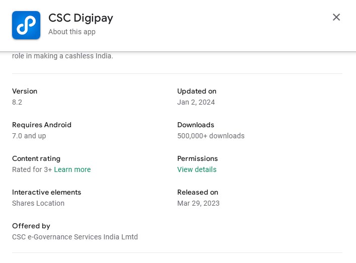 CSC DigiPay Android APP Download
